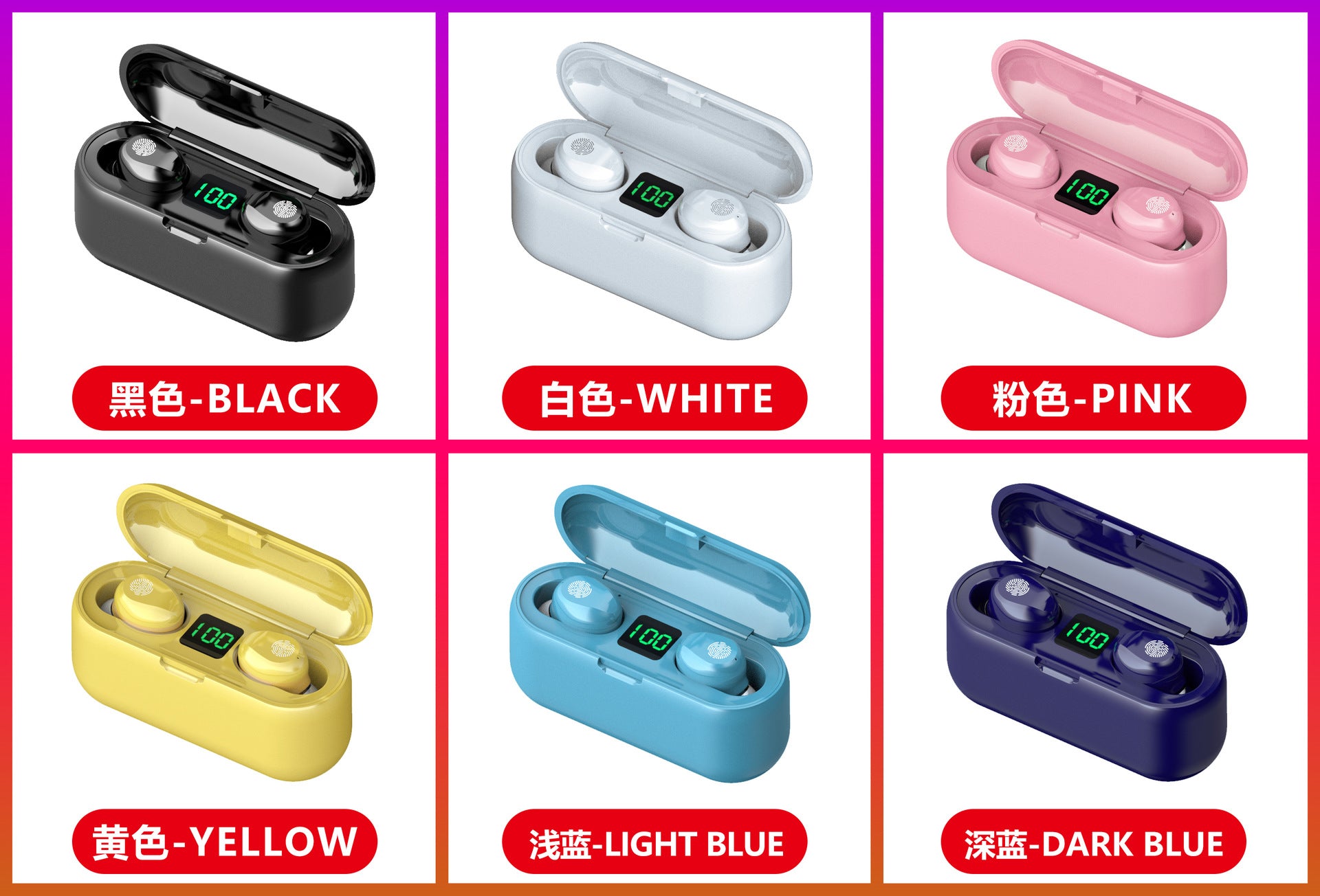 
  
  M10M30 Bluetooth Headset High-Capacity Wireless Private Model TWS New F9 Smiley Face Binaural 5.1 Noise Cancellation
  
