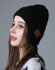 Wireless 5.0 Bluetooth Headset Cap Outdoor Warm Music Wrap Ear Cap