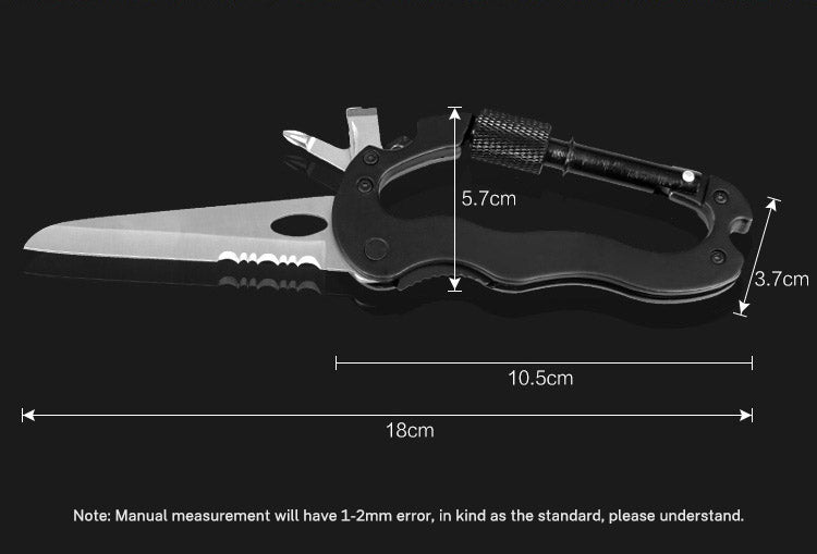 5 in 1 Outdoor Multi Function Mountaineering Buckle Fast Hanging Buckle Cross Screwdriver Carabiner Bottle Opener Wine Opener