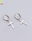 Flyleaf 925 Sterling Silver Cross Dangle Earrings For Women New Trend Lady Fashion Jewelry Pendientes Mujer Moda