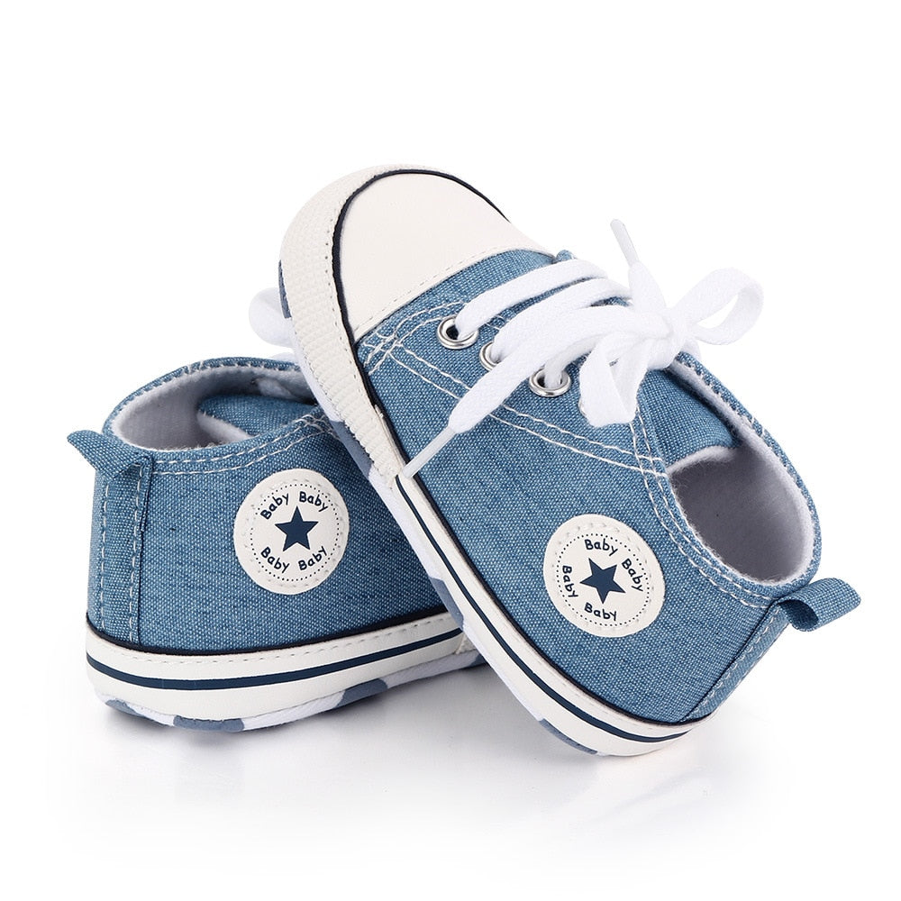 
  
  Baby Shoes Boy Girl Star Solid Sneaker Cotton Soft Anti-Slip Sole Newborn Infant First Walkers Toddler Casual Canvas Crib Shoes
  
