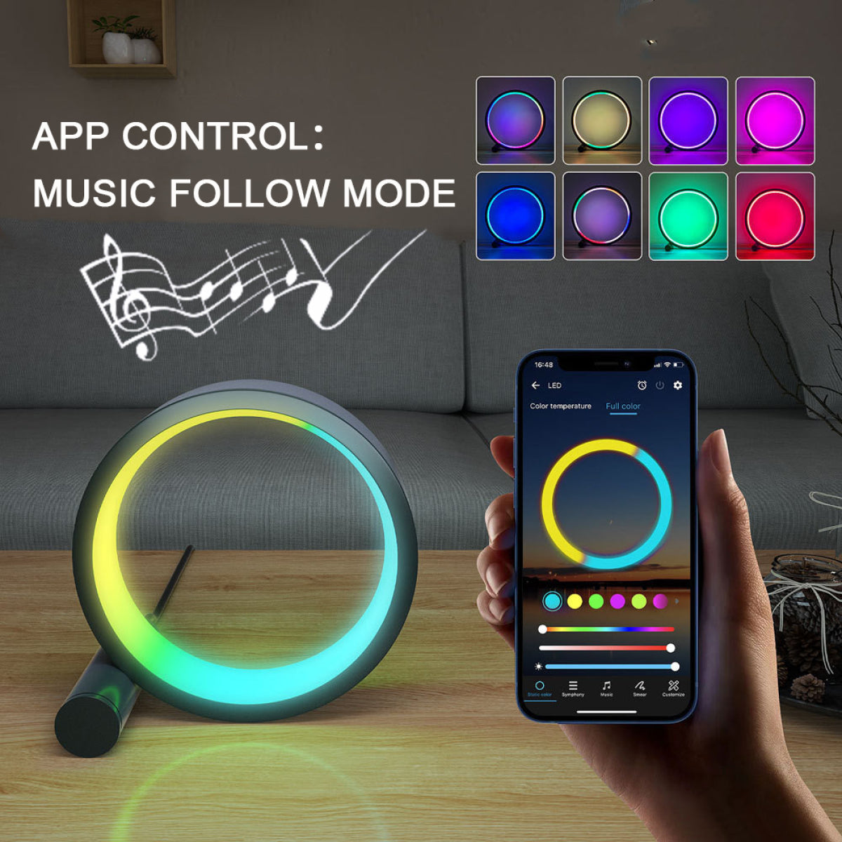 
  
  Symphony Pickup Light Computer Desktop Bedroom Led Voice-Activated Music Rhythm Light Decorative Atmosphere Light
  
