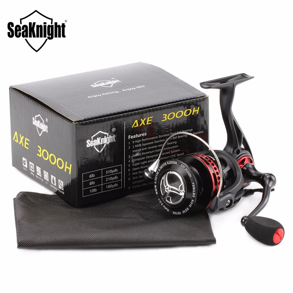 
  
  SeaKnight AXE Saltwater Spinning Fishing Reel 6.2:1 11BB 2000H 3000H 4000H Full Metal Body Anti-Corrosion Sea Carp Fishing Wheel
  
