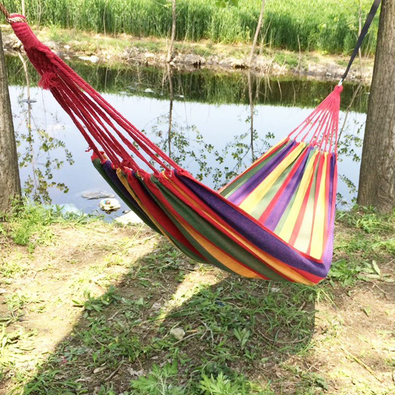 
  
  280*80cm  Camping Portable Outdoor Hammock Folding Single Hanging Canvas Hammock
  
