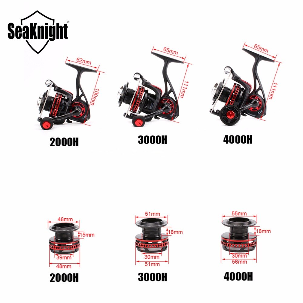 
  
  SeaKnight AXE Saltwater Spinning Fishing Reel 6.2:1 11BB 2000H 3000H 4000H Full Metal Body Anti-Corrosion Sea Carp Fishing Wheel
  
