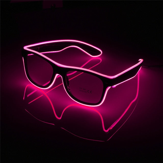 
  
  Voice control EL Wire LED Glasses Glowing Party Supplies Lighting Novelty Gift Bright Light Festival Party Glow Sunglasses
  
