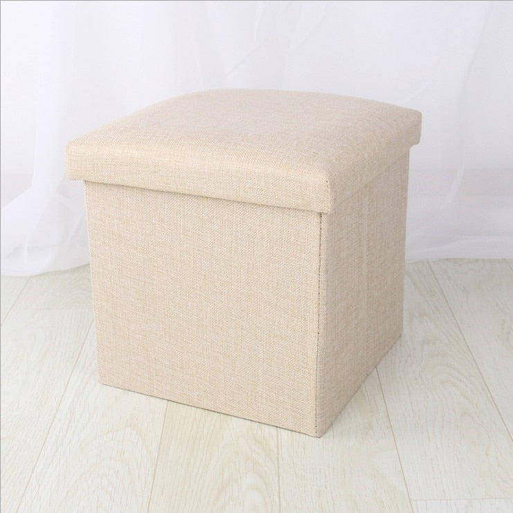 
  
  Simple Fabric Storage Storage Stool Folding Shoe Bench Footstool Can Sit With Lid Storage Box Stool 30*30*30cm/40*25*25cm
  
