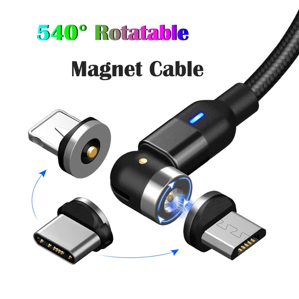 
  
  540 Degree Rotatable Apple Magnetic Charger For iPhone Cable USB C Magnetic Micro USB Cable Type C Gaming Cord Wire For Charging
  
