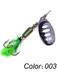 FTK 1pc Spinner Bait 7.5g 12g 17.5g Hard Spoon Bass Lures Metal Fishing Lure With Feather Treble Hooks For Pike Fishing