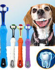 Dog Toothbrush Soft Pet Cat Toothbrush withThree Sided Dogs Rubber Tooth Brush Bad Breath Tartar Teeth Tool Pet Accessories