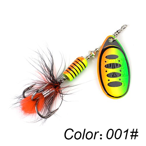 
  
  FTK 1pc Spinner Bait 7.5g 12g 17.5g Hard Spoon Bass Lures Metal Fishing Lure With Feather Treble Hooks For Pike Fishing
  
