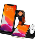 15W Qi Fast Wireless Charger Stand For iPhone 11 XR X 8 Apple Watch 4 in 1 Foldable Charging Dock Station