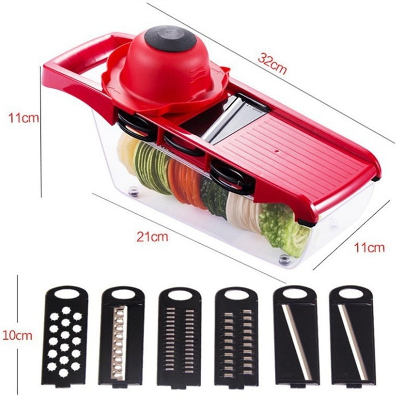 
  
  Mandoline Slicer Vegetable Cutter with Stainless Steel Blade Manual Potato Peeler Carrot Cheese Grater Dicer Kitchen Tool
  
