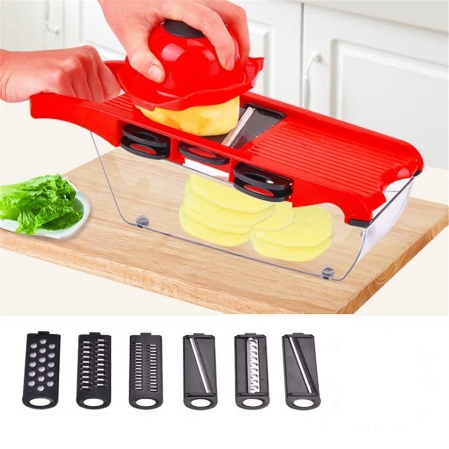 
  
  Mandoline Slicer Vegetable Cutter with Stainless Steel Blade Manual Potato Peeler Carrot Cheese Grater Dicer Kitchen Tool
  
