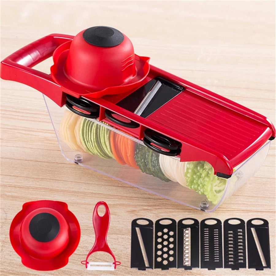 
  
  Mandoline Slicer Vegetable Cutter with Stainless Steel Blade Manual Potato Peeler Carrot Cheese Grater Dicer Kitchen Tool
  
